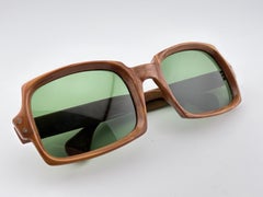 Vintage Oversized Marbled Oversized Green Lenses 1970's Sunglasses