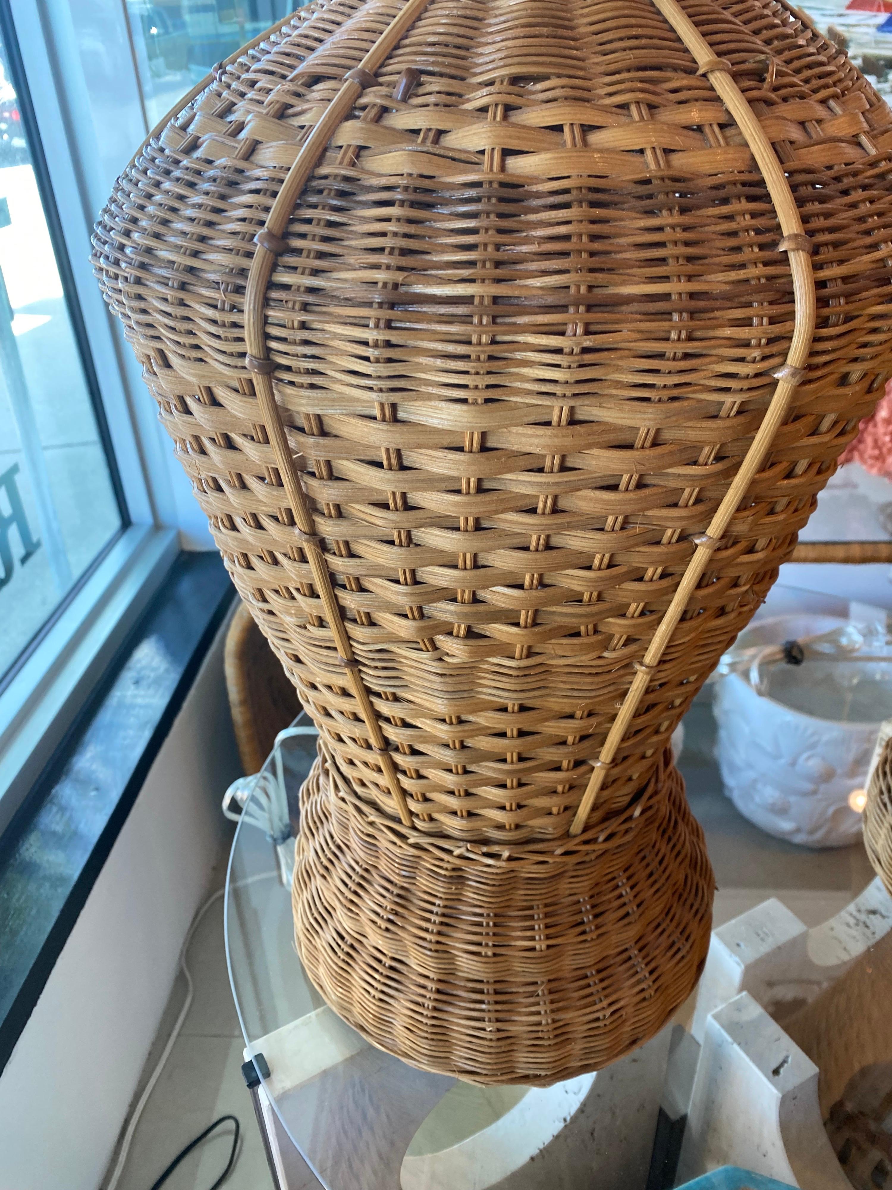 vintage wicker lamp
