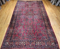 Vintage Persian Sarouk Oversized  Rug with Allover Floral Pattern