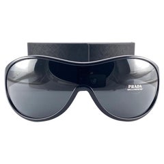 Vintage Übergröße PRADA Schwarz SPR 19H S Sonnenbrille 2000'S 