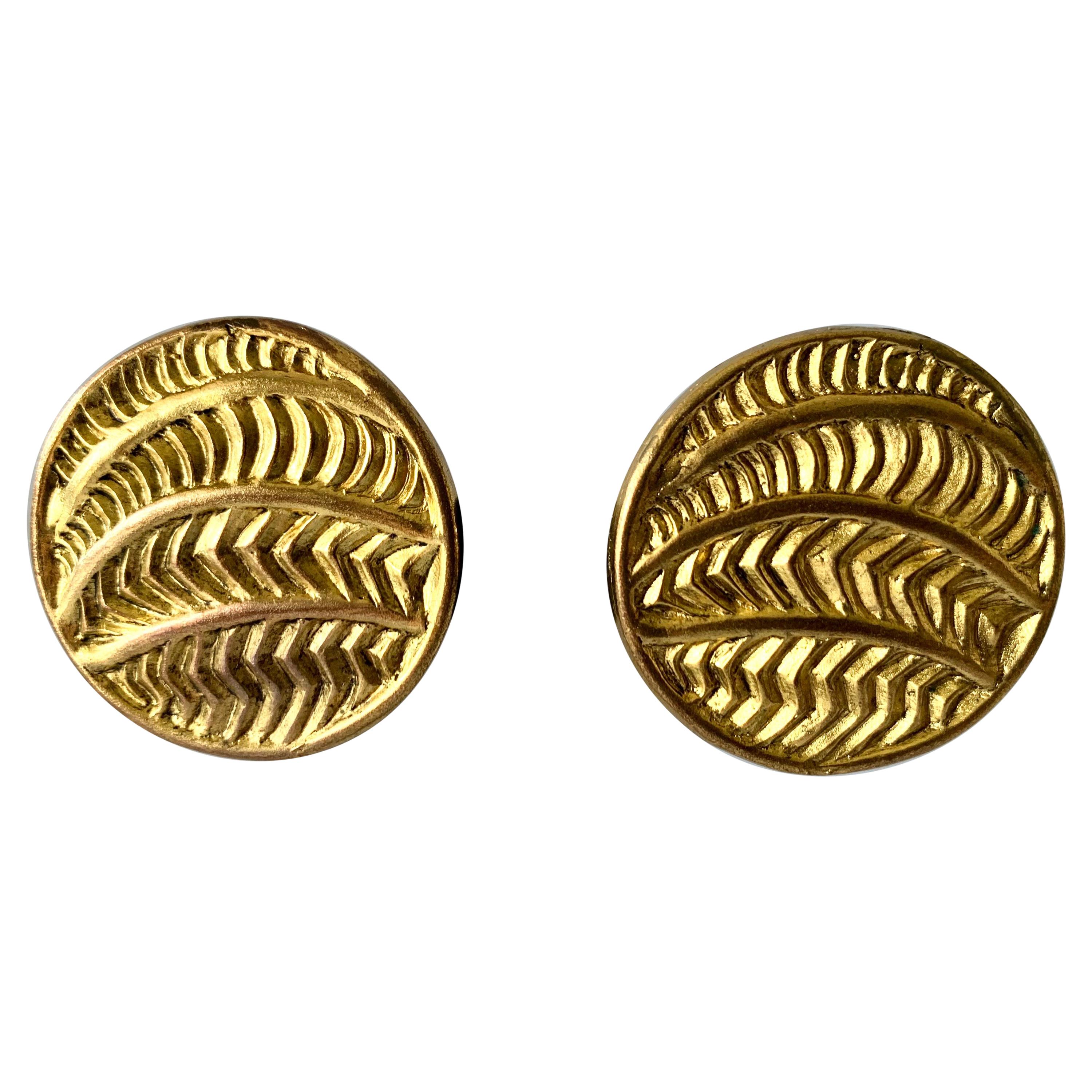 Vintage Oversized Round Texture Statement Earrings by Isabel Canovas