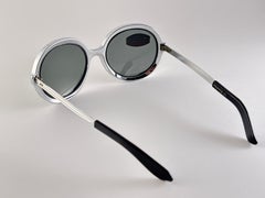 Vintage Oversized Silver Mask Sunglasses 1970's Made in France