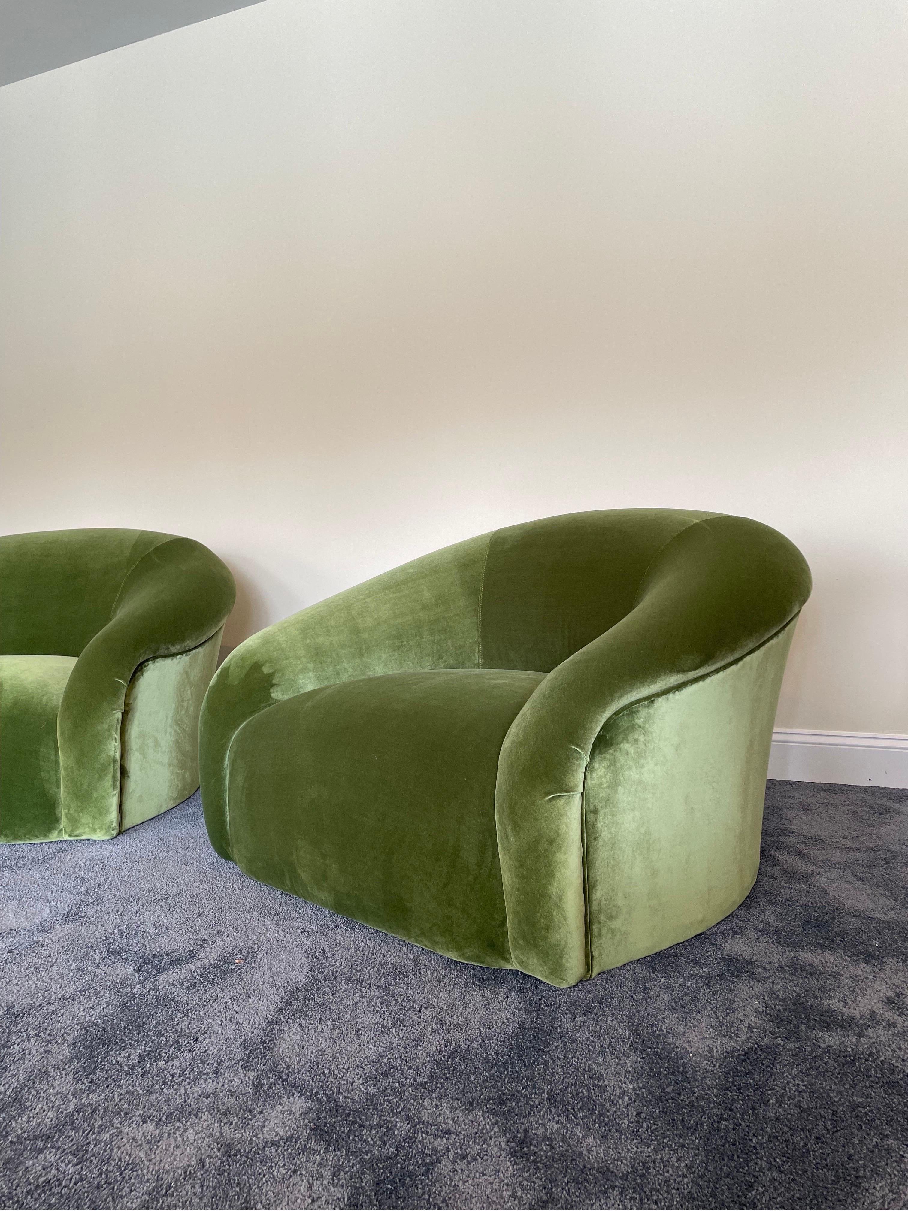 American Vintage Oversized Tub Chairs by Sally Sirkin Lewis for J Robert Scott- a Pair For Sale