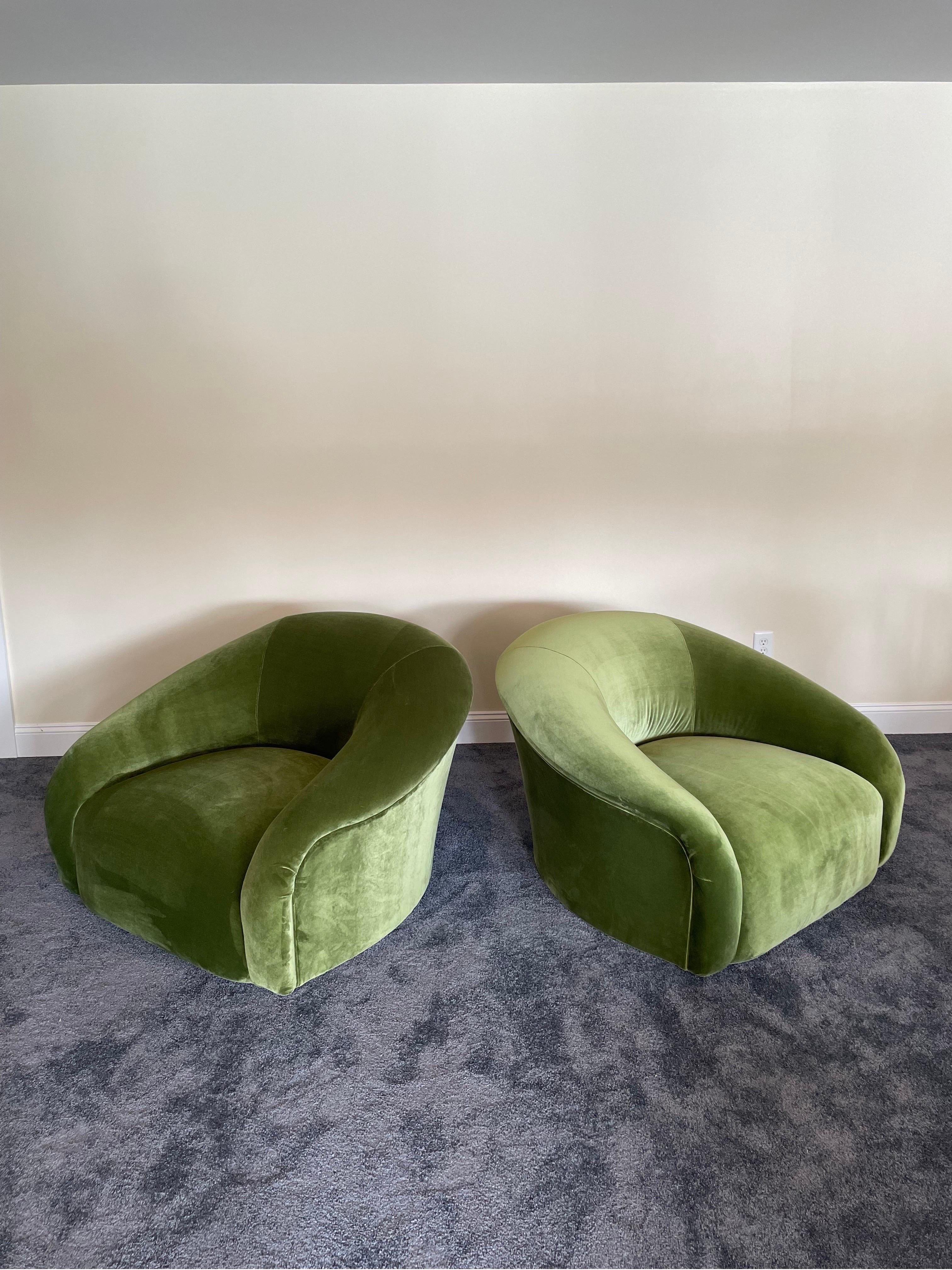 American Vintage Oversized Tub Chairs by Sally Sirkin Lewis for J Robert Scott- a Pair