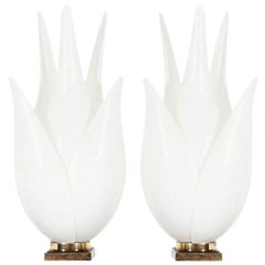 Lampes vintage "Tulipes" surdimensionnées de Roger Rougier
