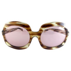 Vintage Oversized TV Frame 1970's Sunglasses Made In Italy