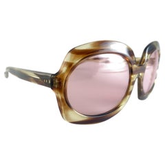 Vintage Oversized TV Frame 1970's Sunglasses Made In Italy