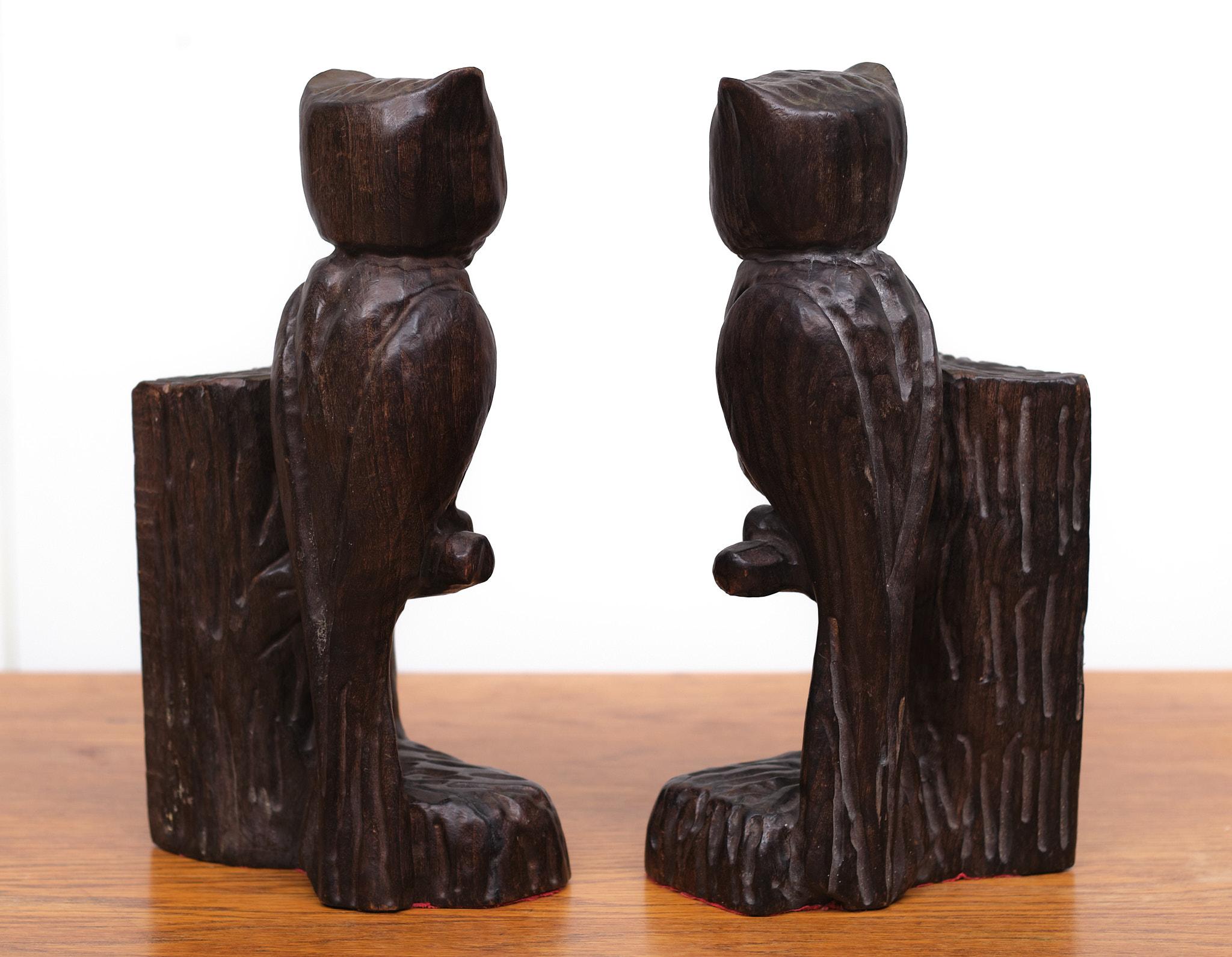 Vintage Owl Bookends Wood Spain, 1960s  In Good Condition For Sale In Den Haag, NL