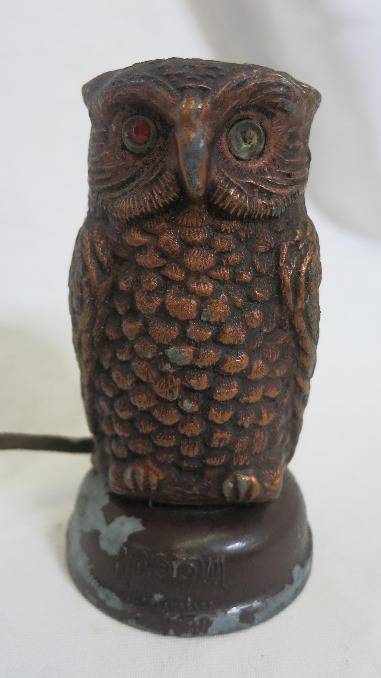 Copper Tone Owl Sculptural Timer In Distressed Condition In Van Nuys, CA