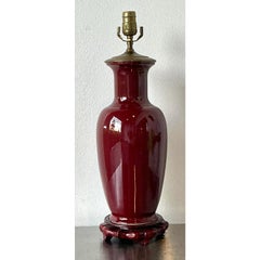 Vintage Oxblood Glazed Ceramic Lamp