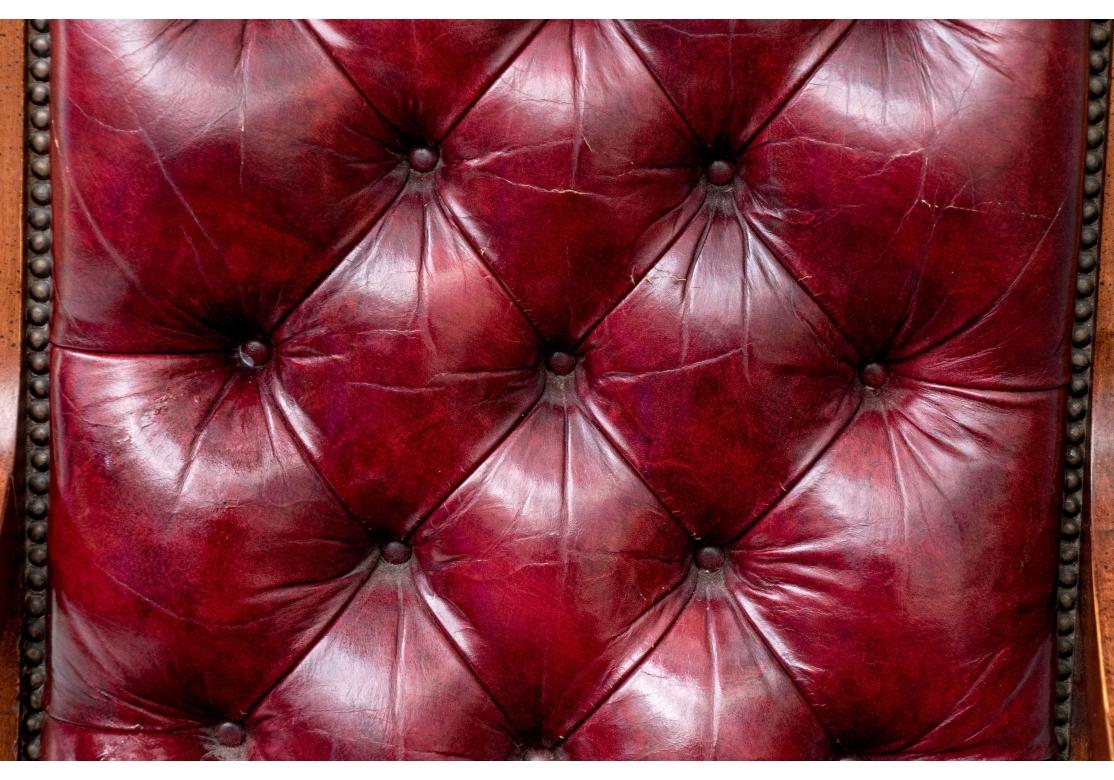 Chaise longue en cuir Vintage Oxblood en vente 4