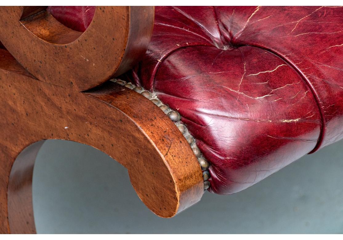 Chaise longue en cuir Vintage Oxblood en vente 5