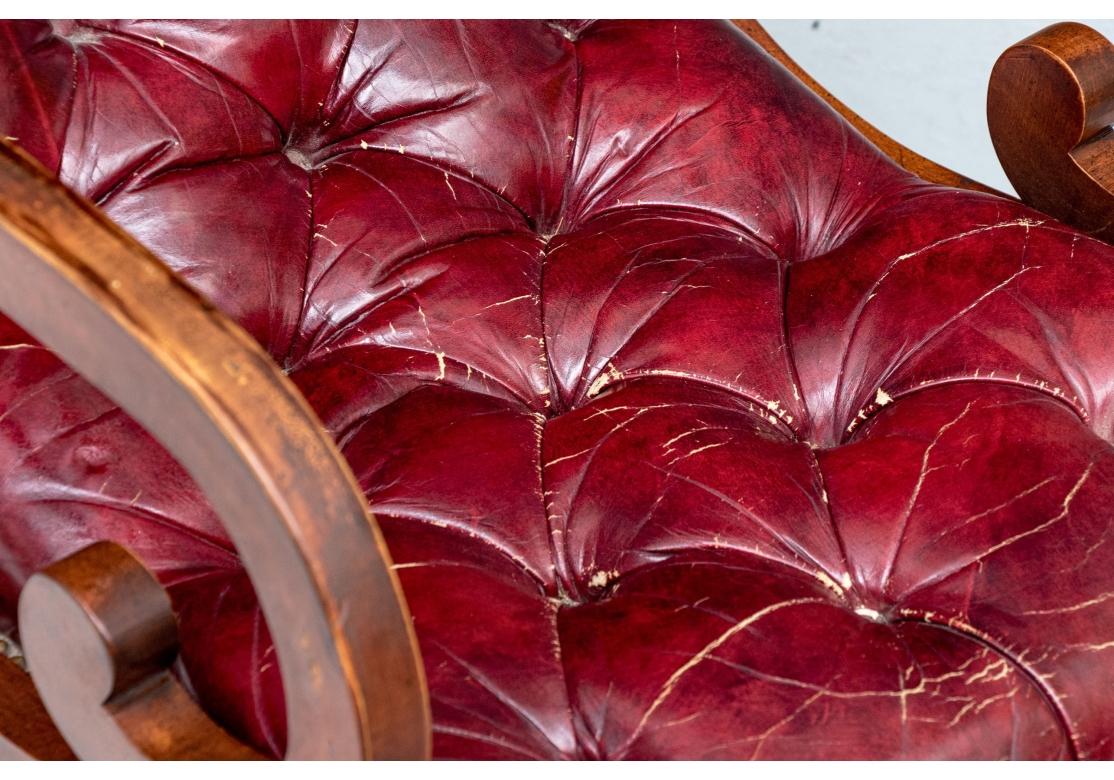 Chaise longue en cuir Vintage Oxblood en vente 9