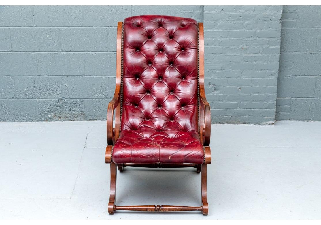 Chaise longue en cuir Vintage Oxblood en vente 12