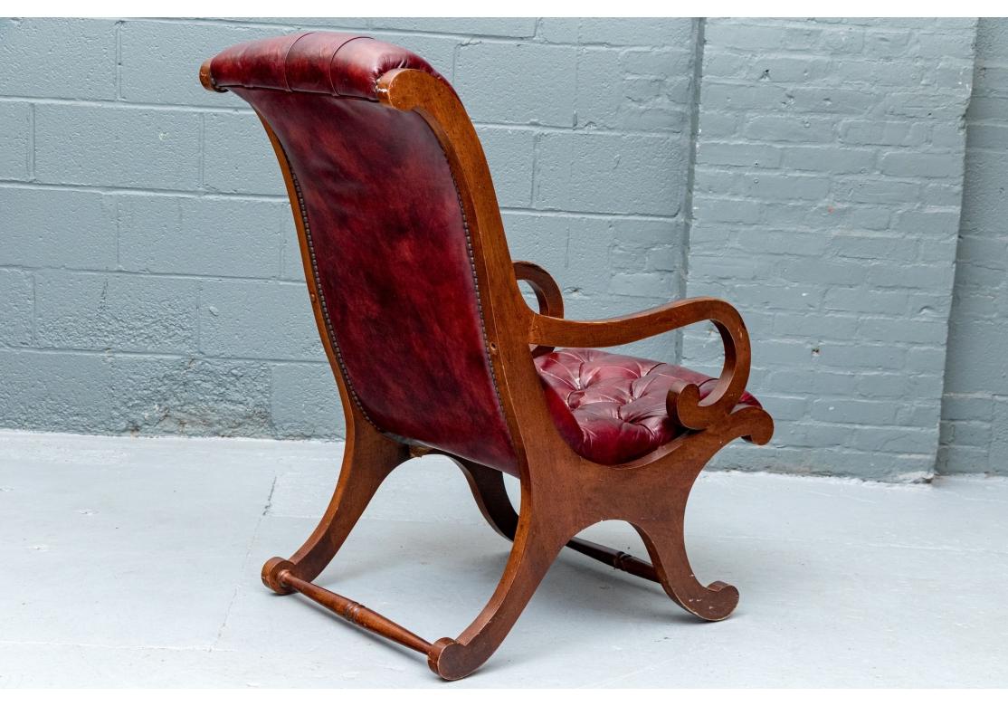 Chaise longue en cuir Vintage Oxblood en vente 1