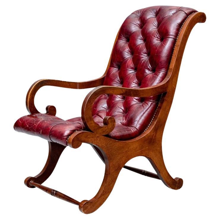 Vintage Oxblood Leather Lolling Chair