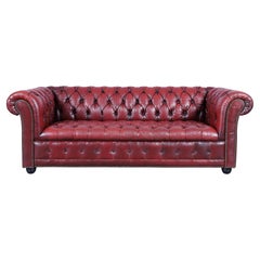 Vintage Oxford Red Leather Chesterfield Sofa