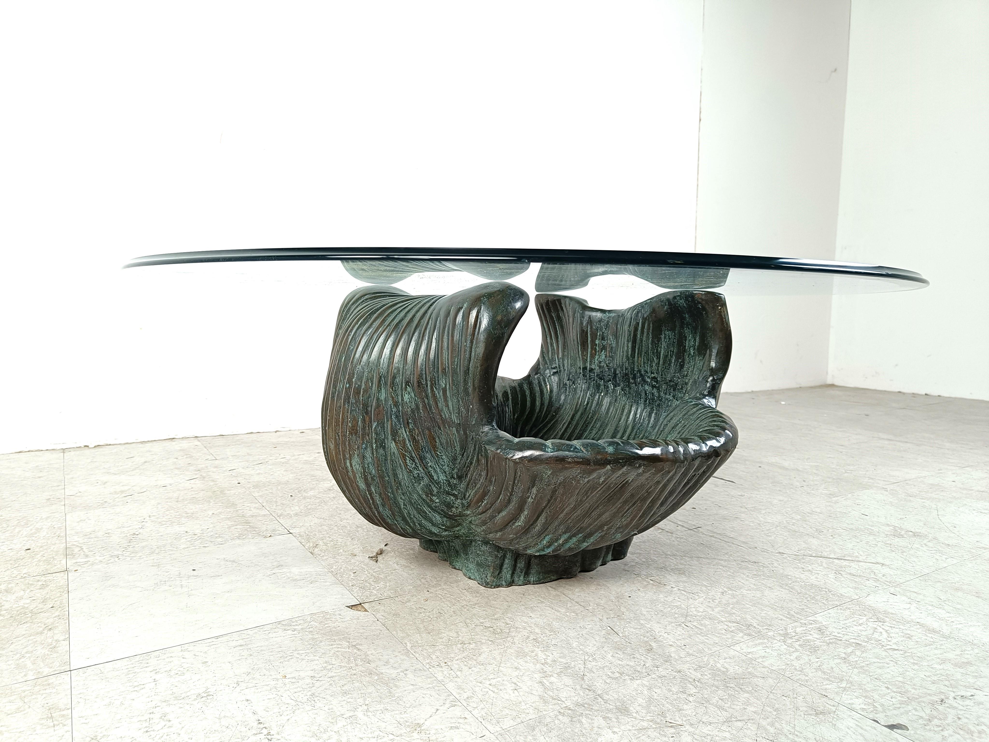 Vintage oyster coffee table, 1980s  For Sale 3