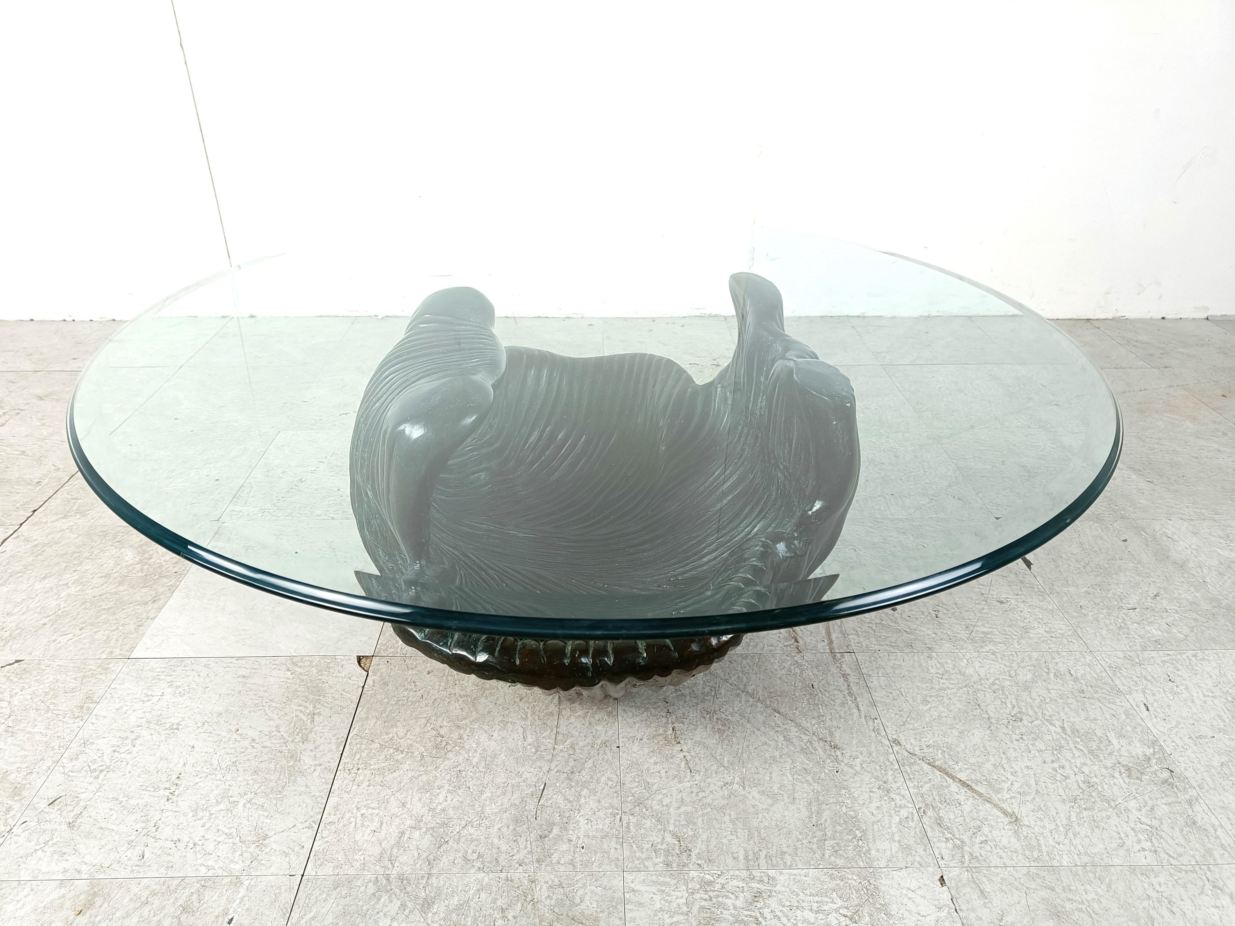 Late 20th Century Vintage oyster coffee table, 1980s  For Sale