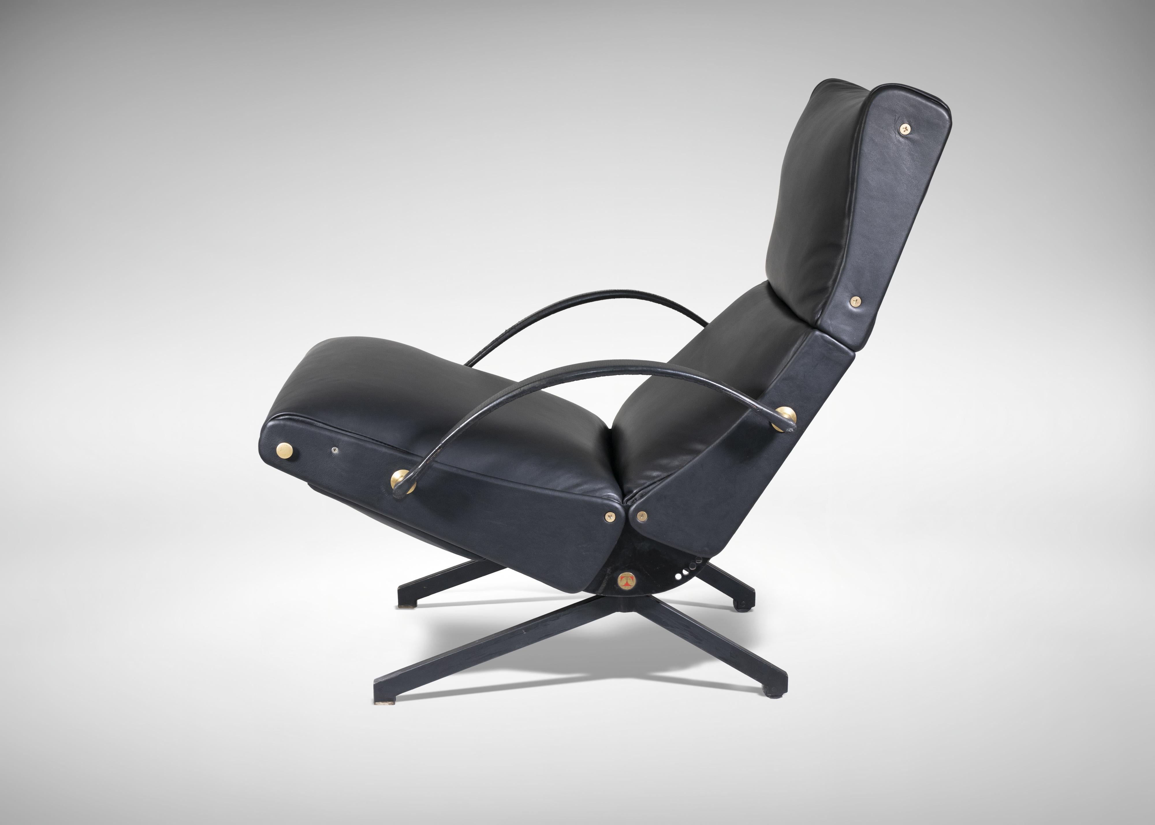 Vintage P40 Adjustable Armchair by Osvaldo Borsani for Tecno, 1956 In Good Condition For Sale In Roma, IT