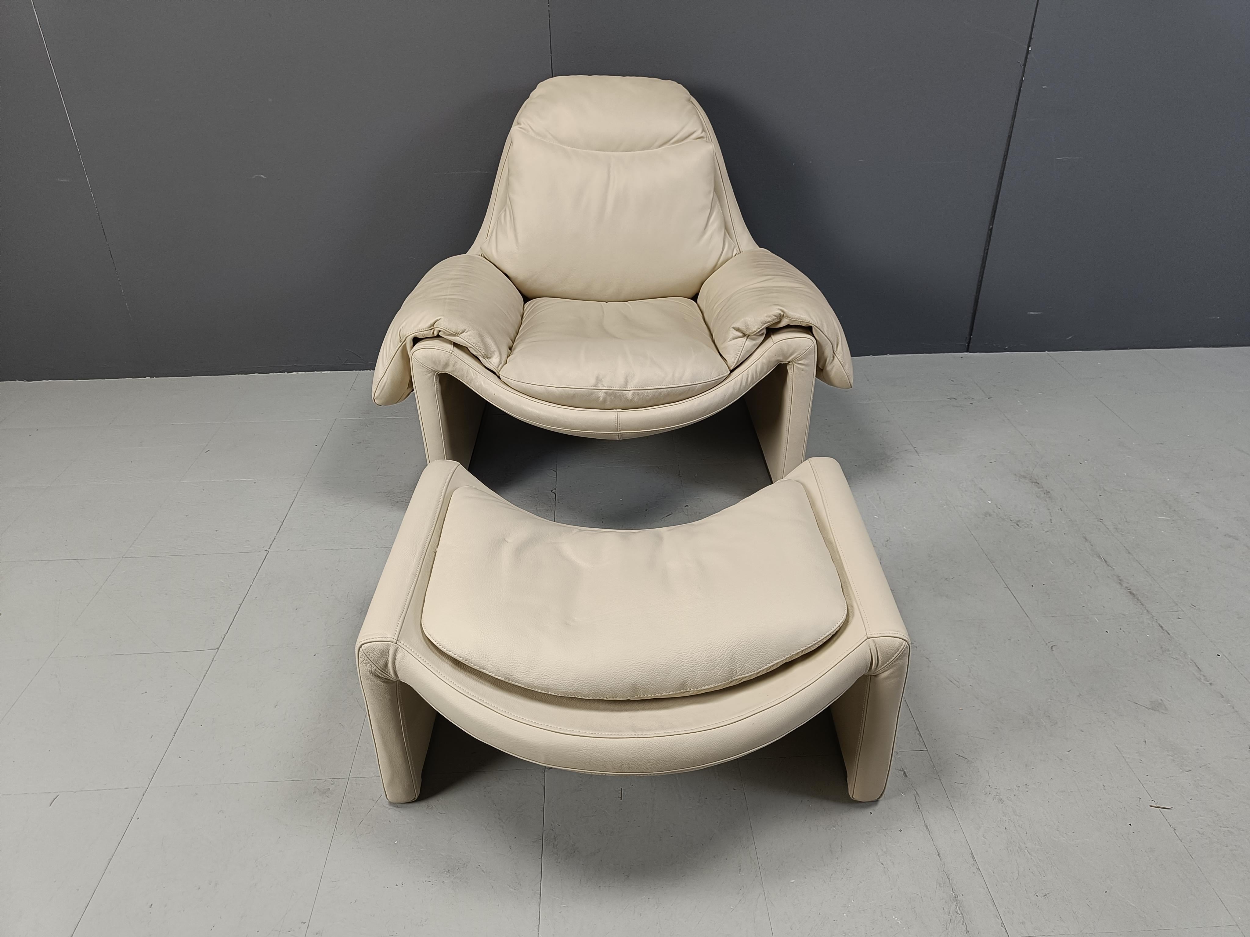Late 20th Century Vintage P60 leather lounge chair by Vittorio Introini for Saporiti, 1970s
