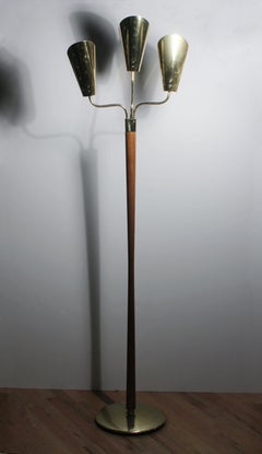 Vintage Triple Sconce Floor Lamp by Lightolier, attr. to Paavo Tynell