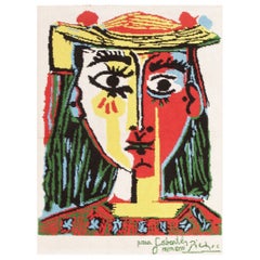 Tapis vintage Pablo Picasso 'After'. Taille : 3 ft x 4 ft (0,91 m x 1,22 m)