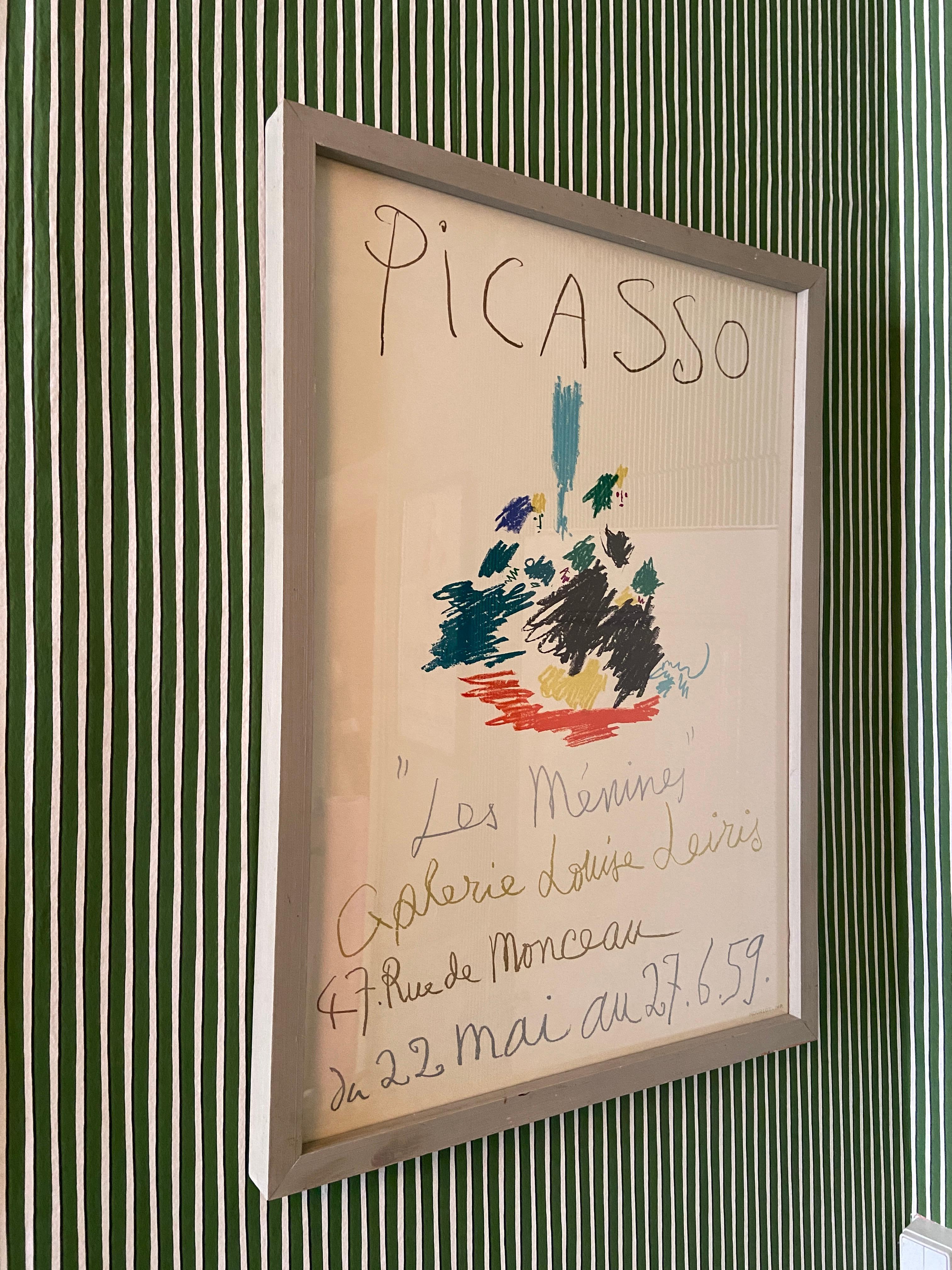 Vintage Pablo Picasso Exhibition Poster in Grey Wooden Frame, France, 1959 2