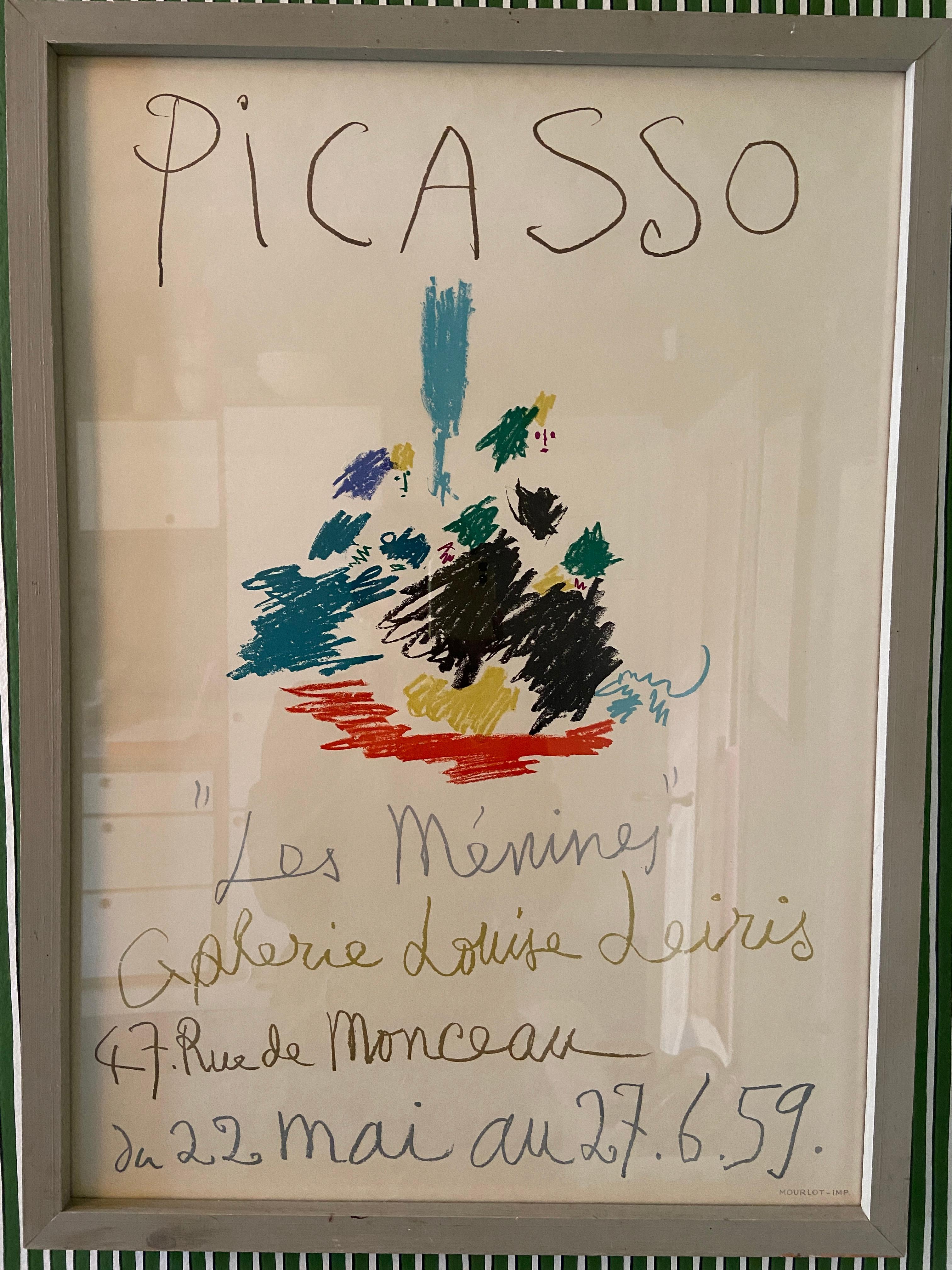 Vintage Pablo Picasso Exhibition Poster in Grey Wooden Frame, France, 1959 3