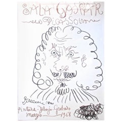 Vintage Pablo Picasso Lithograph Poster "Sala Gaspar, " 1968