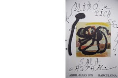 Vintage Pablo Picasso & Miro Poster Exhibition Sala Gaspar, Barcelona, 1978