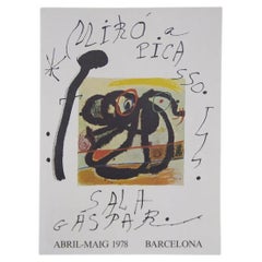 Vintage Pablo Picasso & Miro Poster Exhibition Sala Gaspar, Barcelona, 1978
