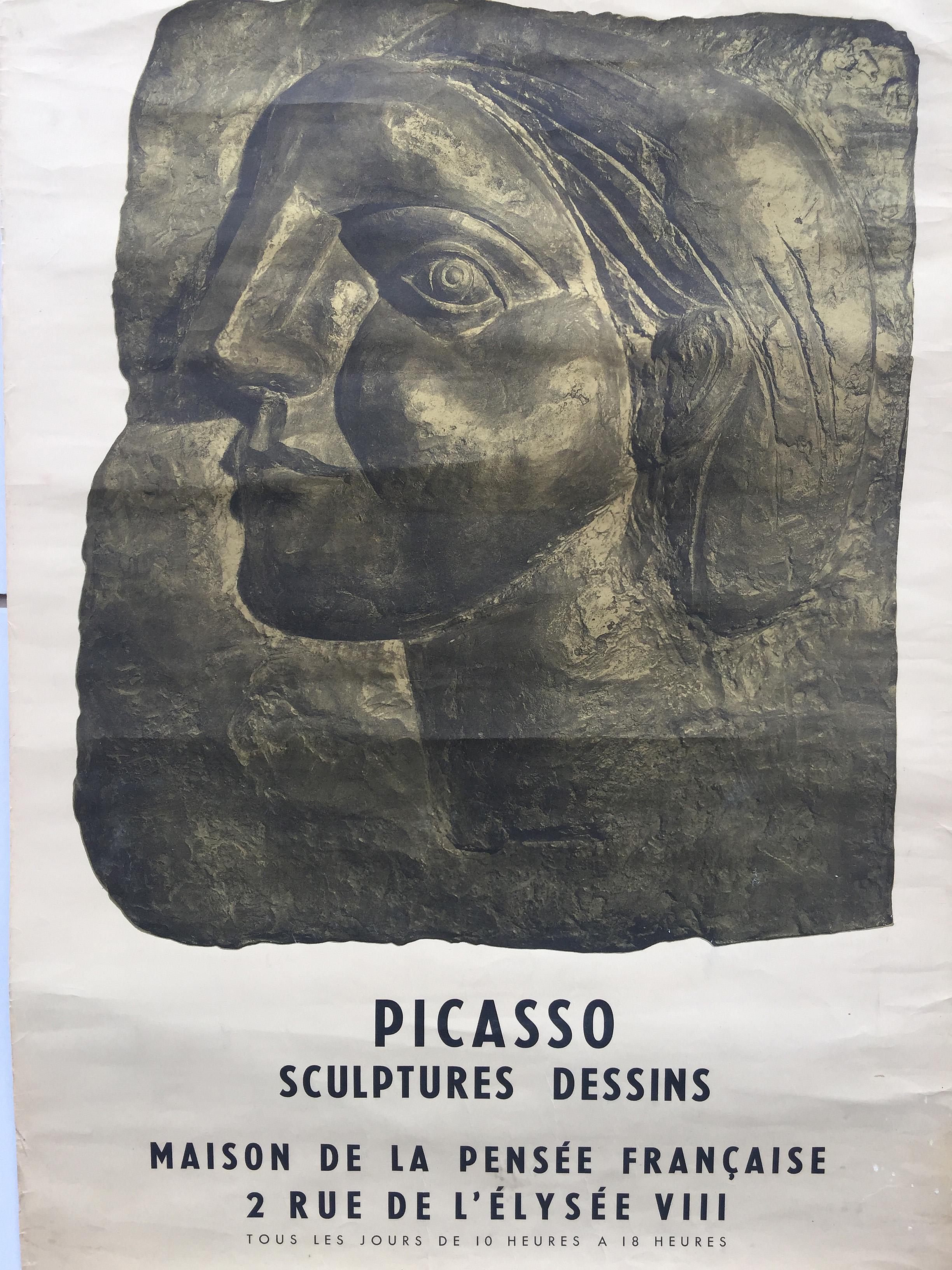 Vintage-Poster von Pablo Picasso, entworfen für die Ausstellung 1958 (Moderne der Mitte des Jahrhunderts) im Angebot