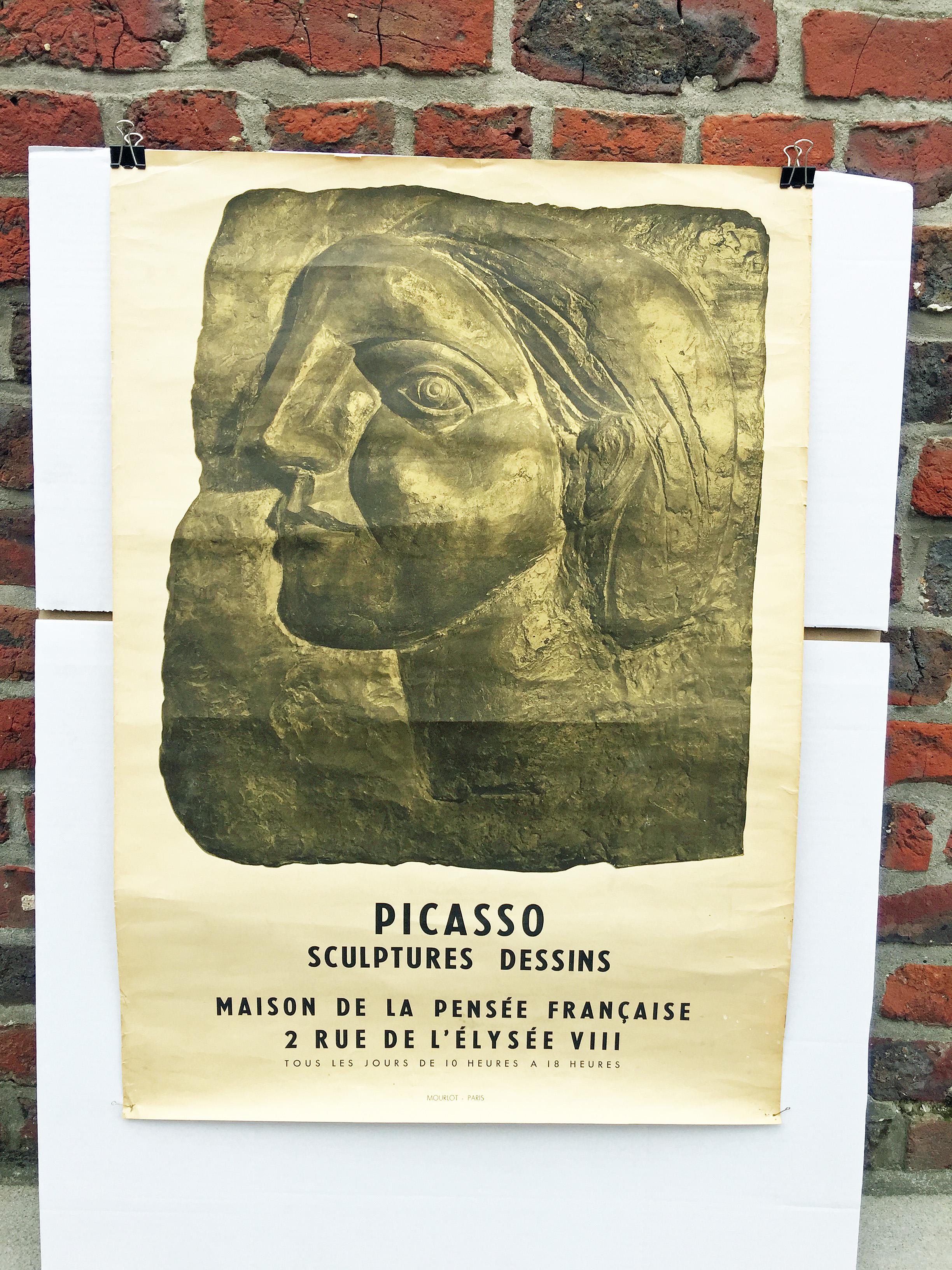 Vintage-Poster von Pablo Picasso, entworfen für die Ausstellung 1958 (Französisch) im Angebot