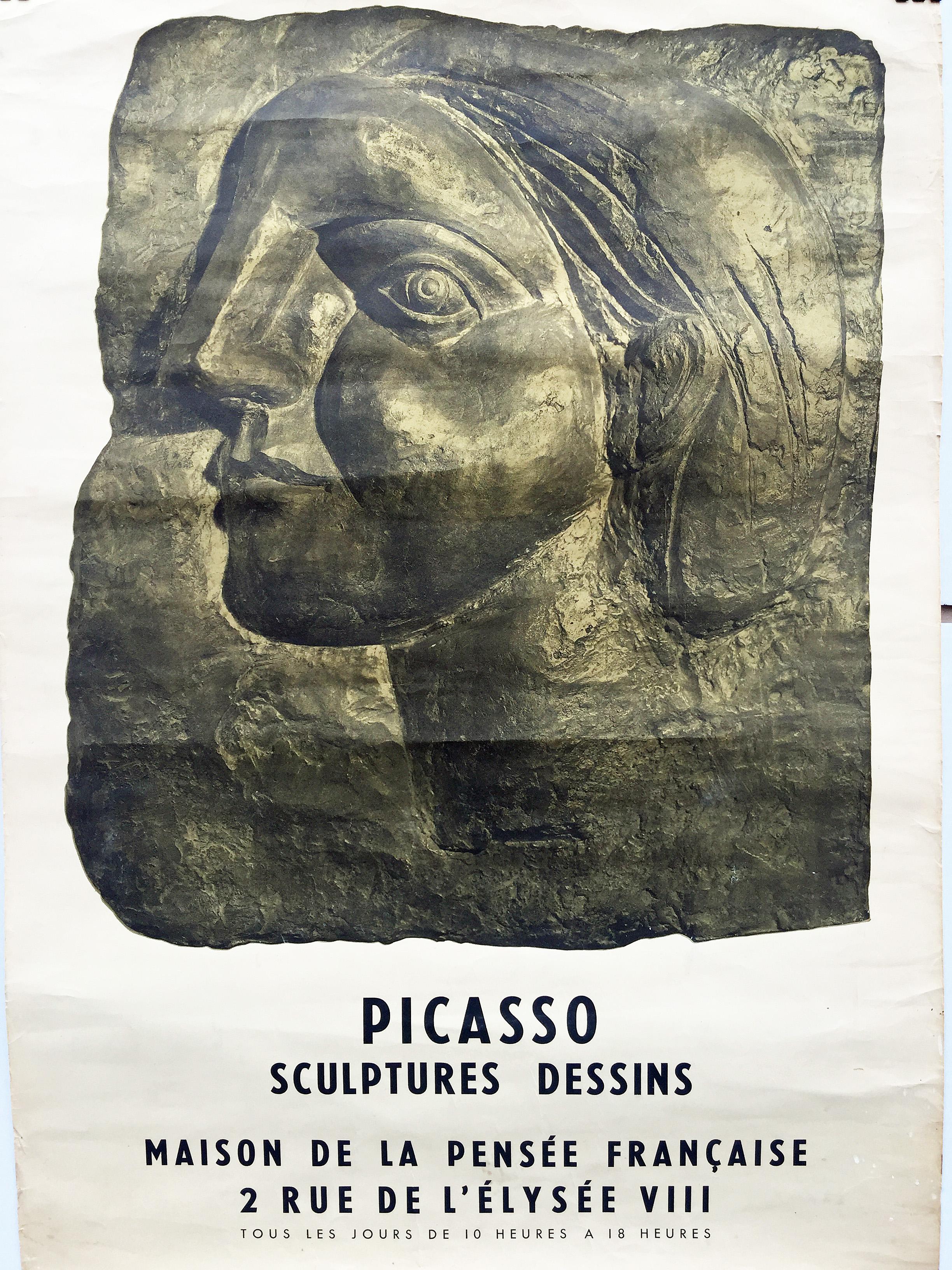 Vintage-Poster von Pablo Picasso, entworfen für die Ausstellung 1958 im Zustand „Hervorragend“ im Angebot in Saint-Ouen, FR