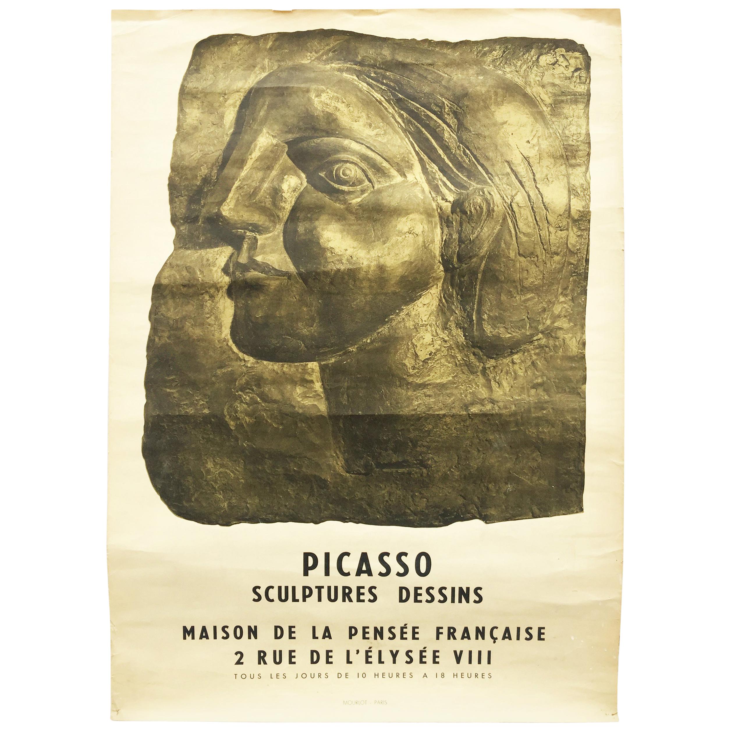 Vintage Pablo Picasso Poster Created for the 1958 Exhibition