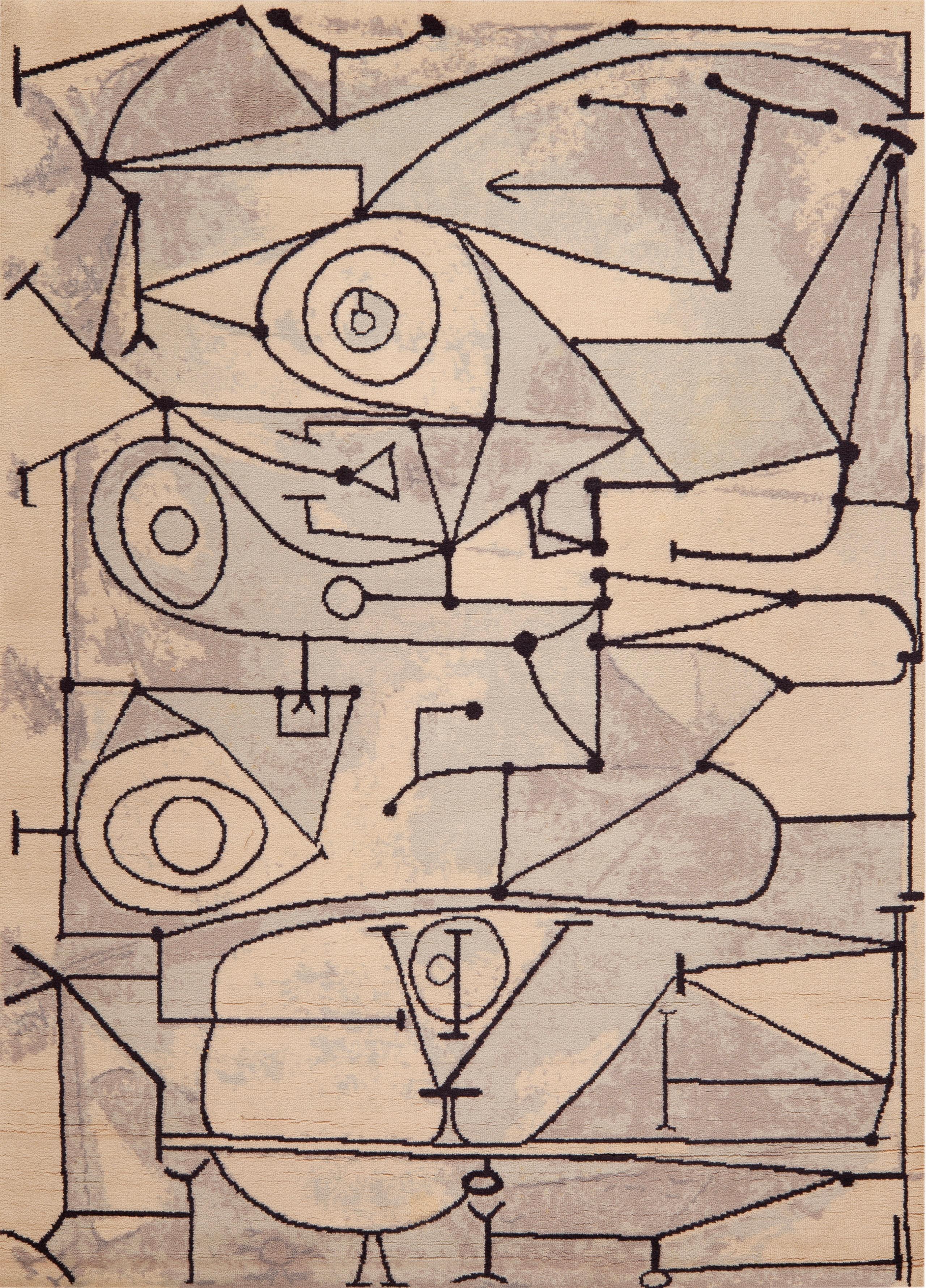 Hand-Knotted Nazmiyal Collection Vintage Pablo Picasso 'The Kitchen' Art Inspired Rug For Sale