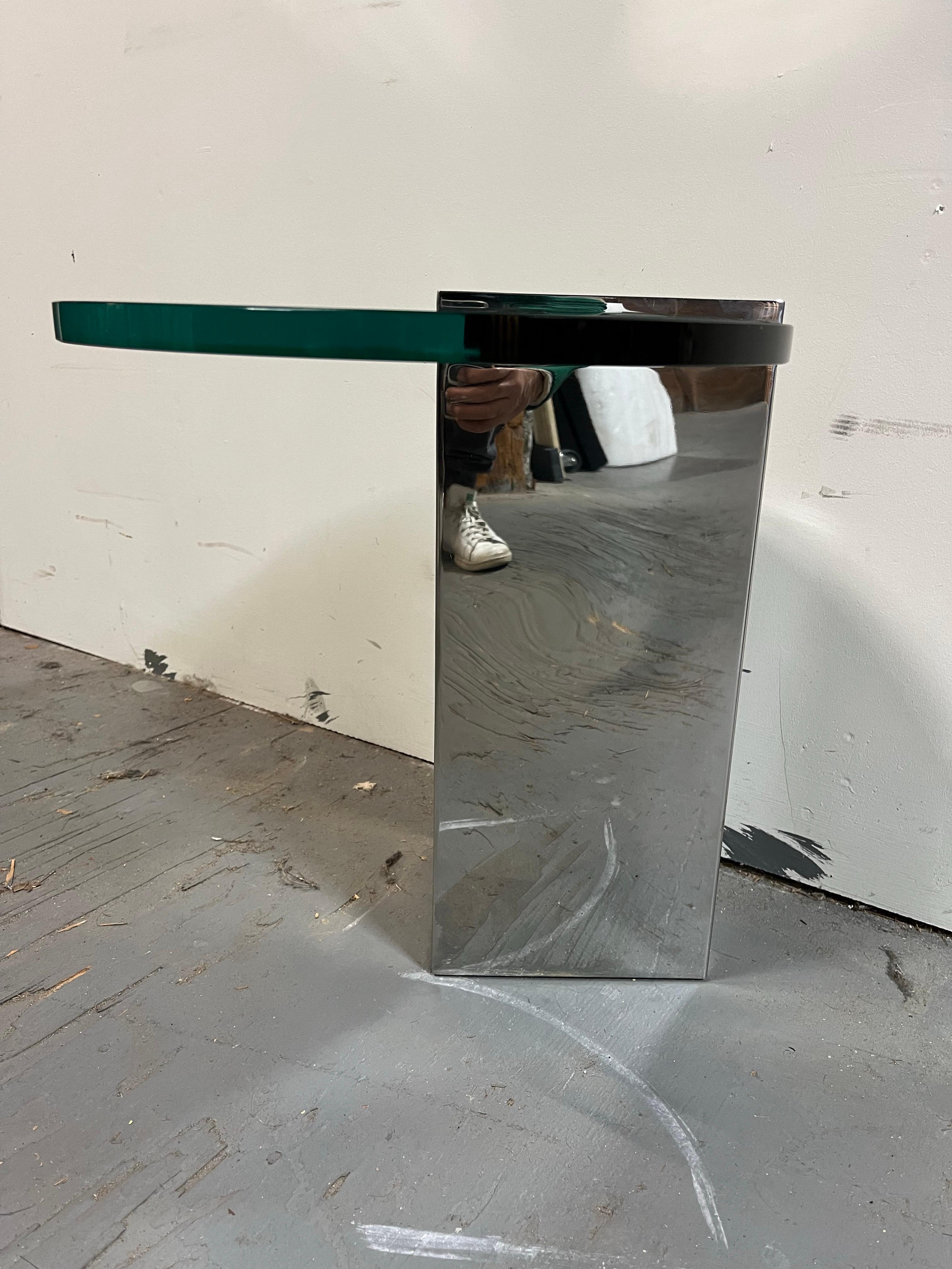 Mid-Century Modern Vintage Pace Collection Chrome Glass Side Table