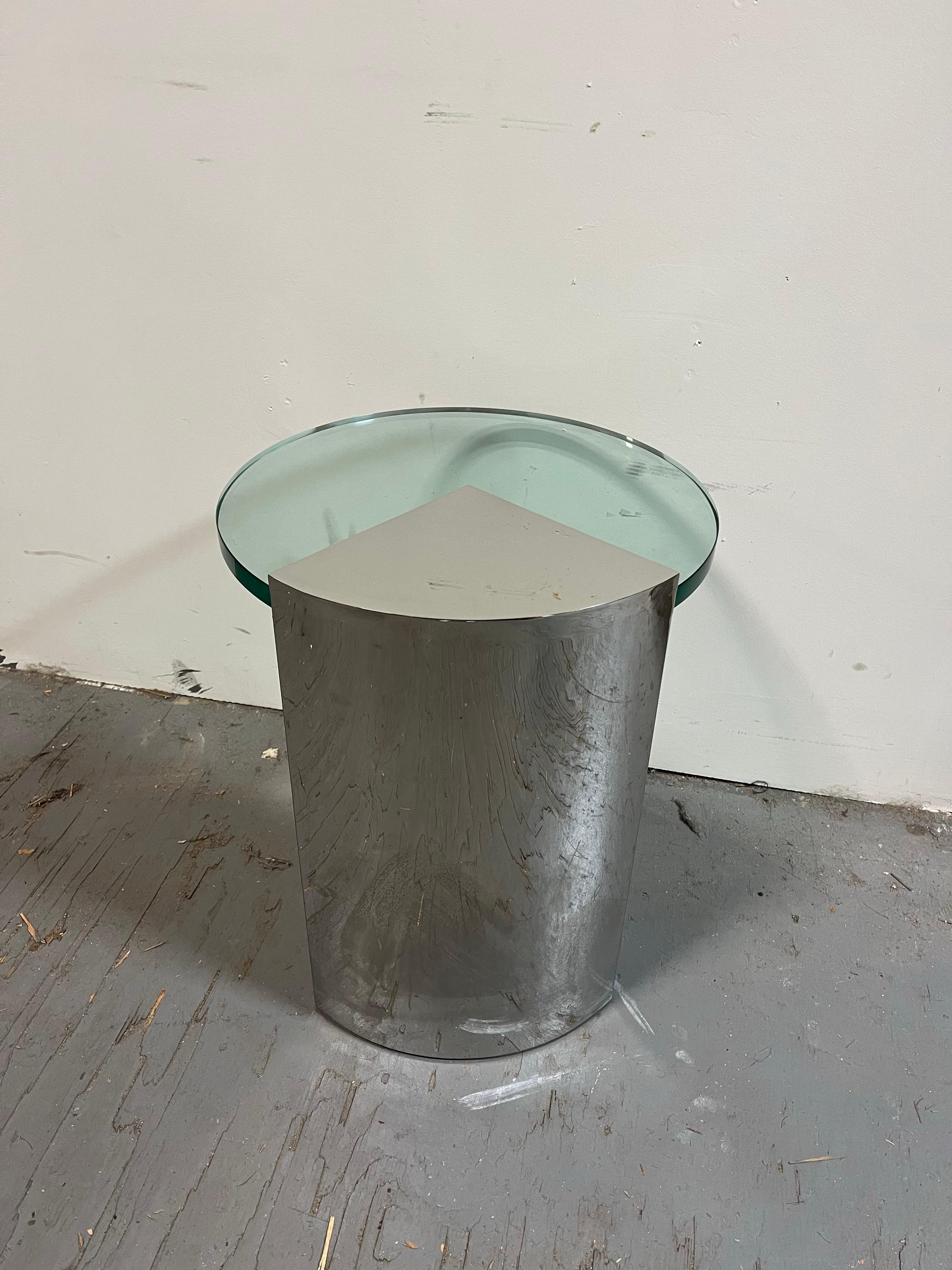 Vintage Pace Collection Chrome Glass Side Table 2