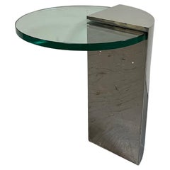 Vintage Pace Collection Chrome Glass Side Table
