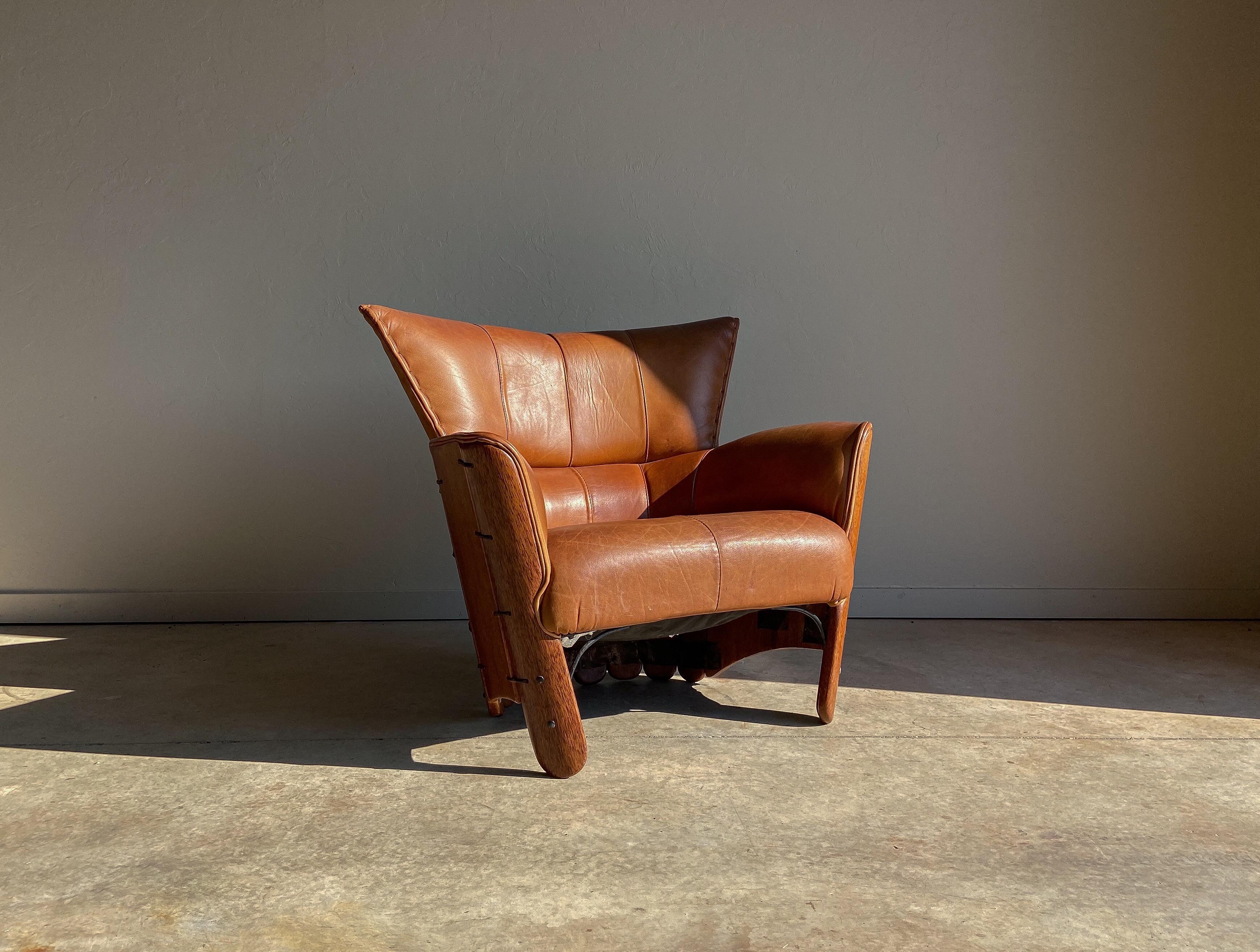 Bohemian Pacific Green Moorea Leather Lounge Chair