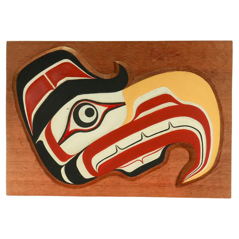 Vintage Pacific Northwest Coast Native Wooden Hawk Carving by William Wasden Jr For Sale