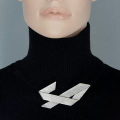 Vintage PACO RABANNE Abstract Silver Brooch