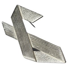 Vintage PACO RABANNE Abstract Silver Brooch