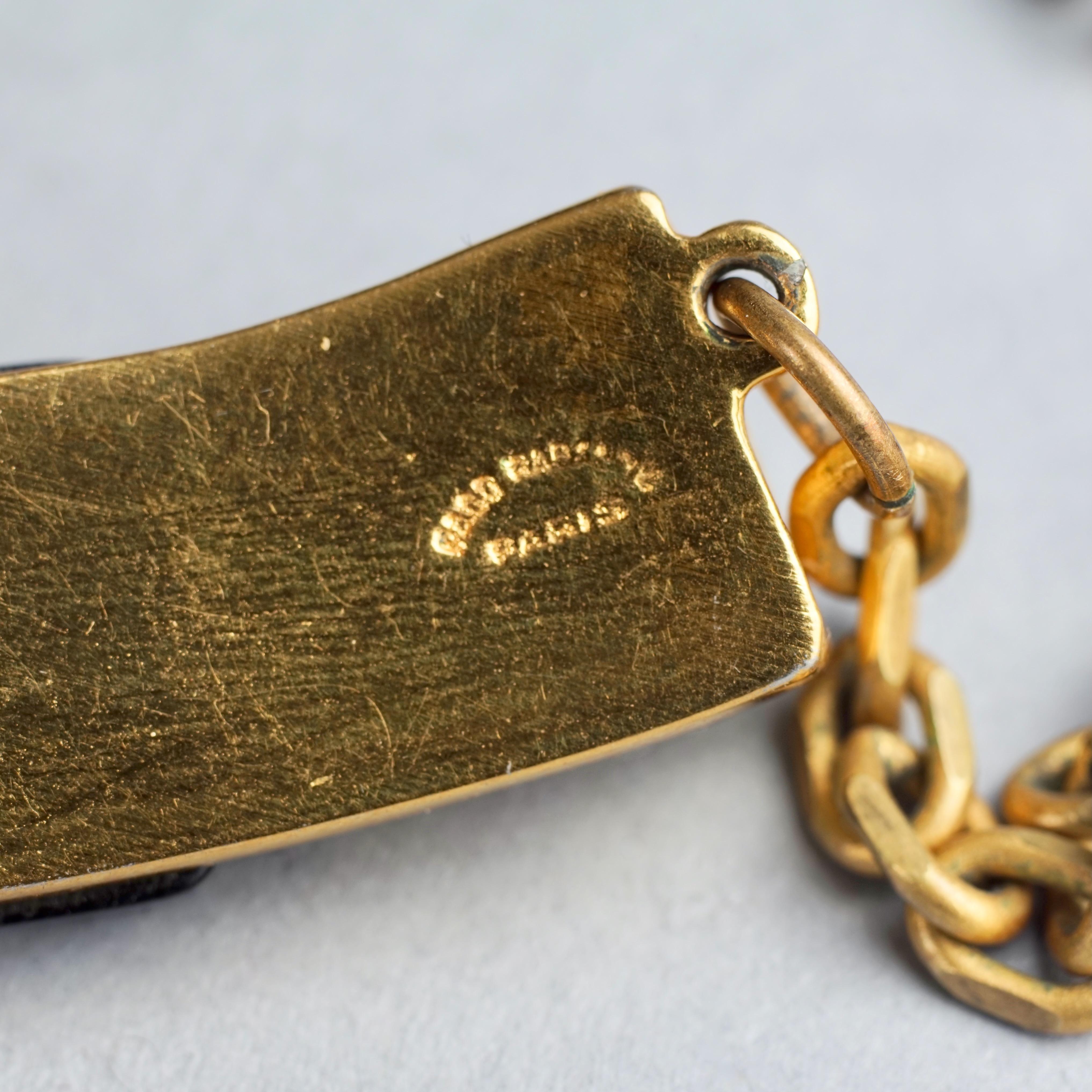 Vintage PACO RABANNE Gold Black Cube Letter Necklace For Sale 8