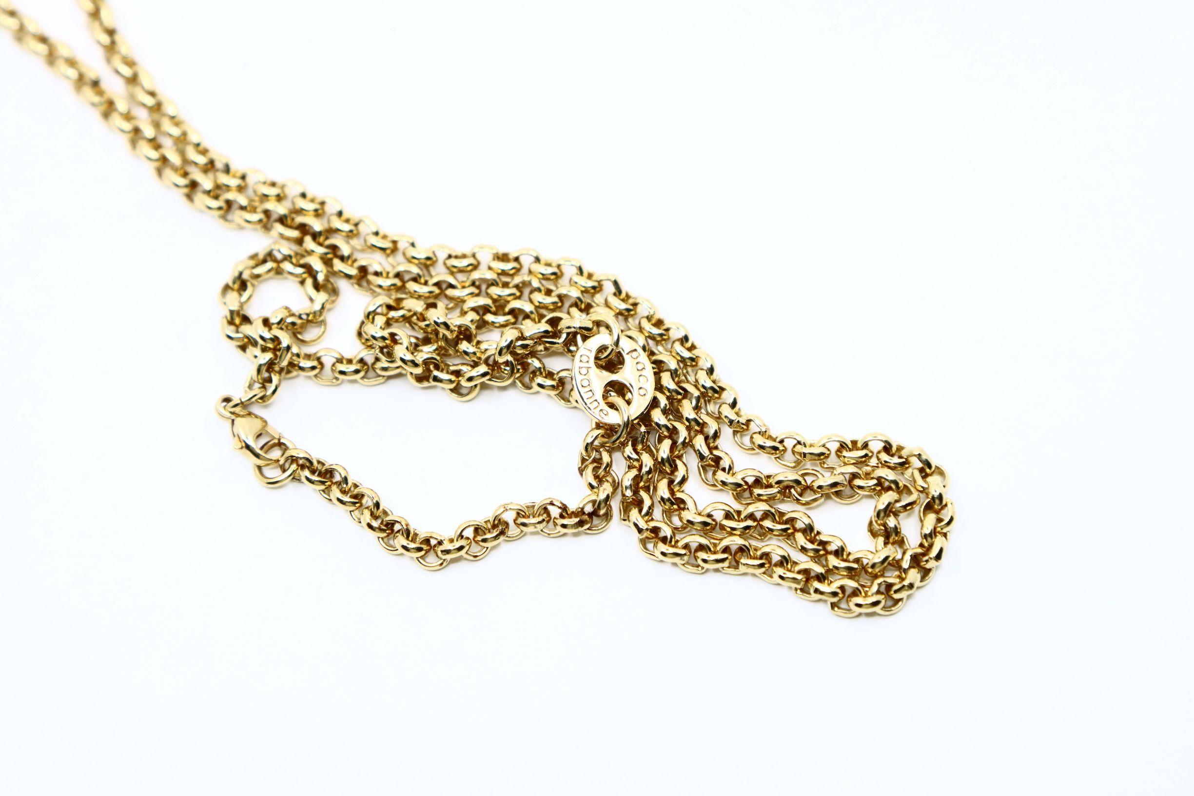 Vintage Paco Rabanne Gold Tone Chainmail Mini Handtasche Halskette im Angebot 4