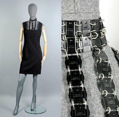 Vintage PACO RABANNE Logo Chainmail Metal Harness Dress