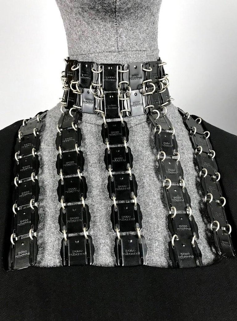 Vintage PACO RABANNE Logo Chainmail Metal Harness Dress For Sale 2
