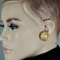 Boucles d'oreilles vintage PACO RABANNE Logo Pearl