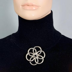 Vintage PACO RABANNE Multi Circle Silver Brooch